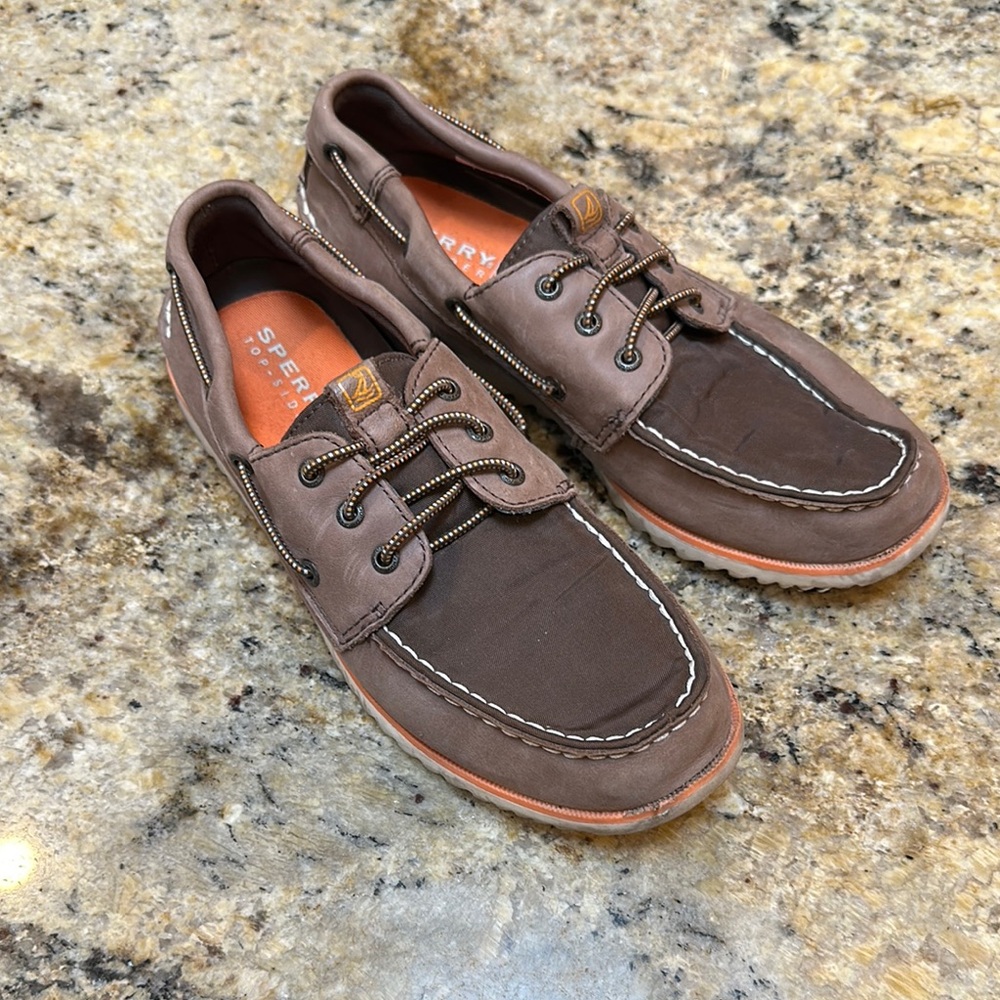 Sperry Brown Casual Boat Shoes with Suede Material and Slip-On Design